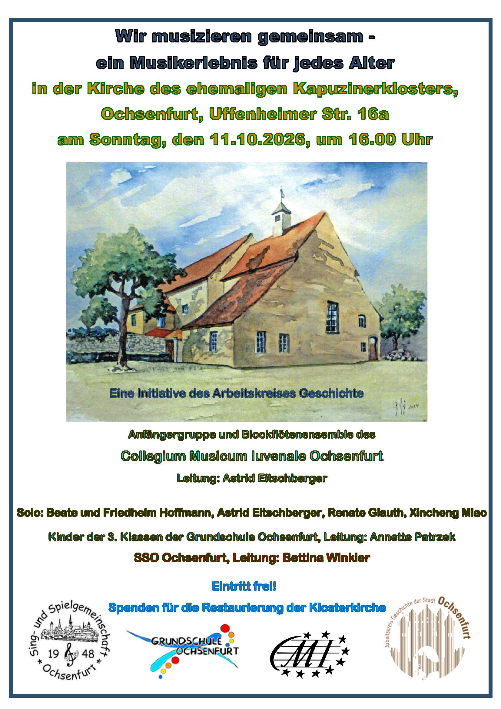 Plakat zum Musikerlebnis für jedes Alter am 11. Oktober 2026 in Ochsenfurt
